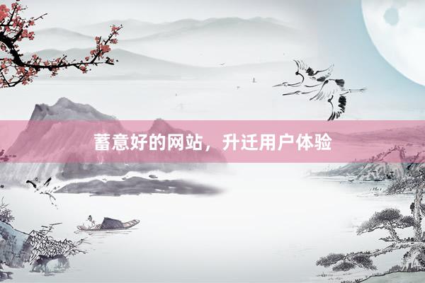 蓄意好的网站，升迁用户体验