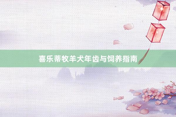 喜乐蒂牧羊犬年齿与饲养指南